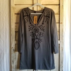 Highness NYC Gray Black Tunic/Dress 1X NWT